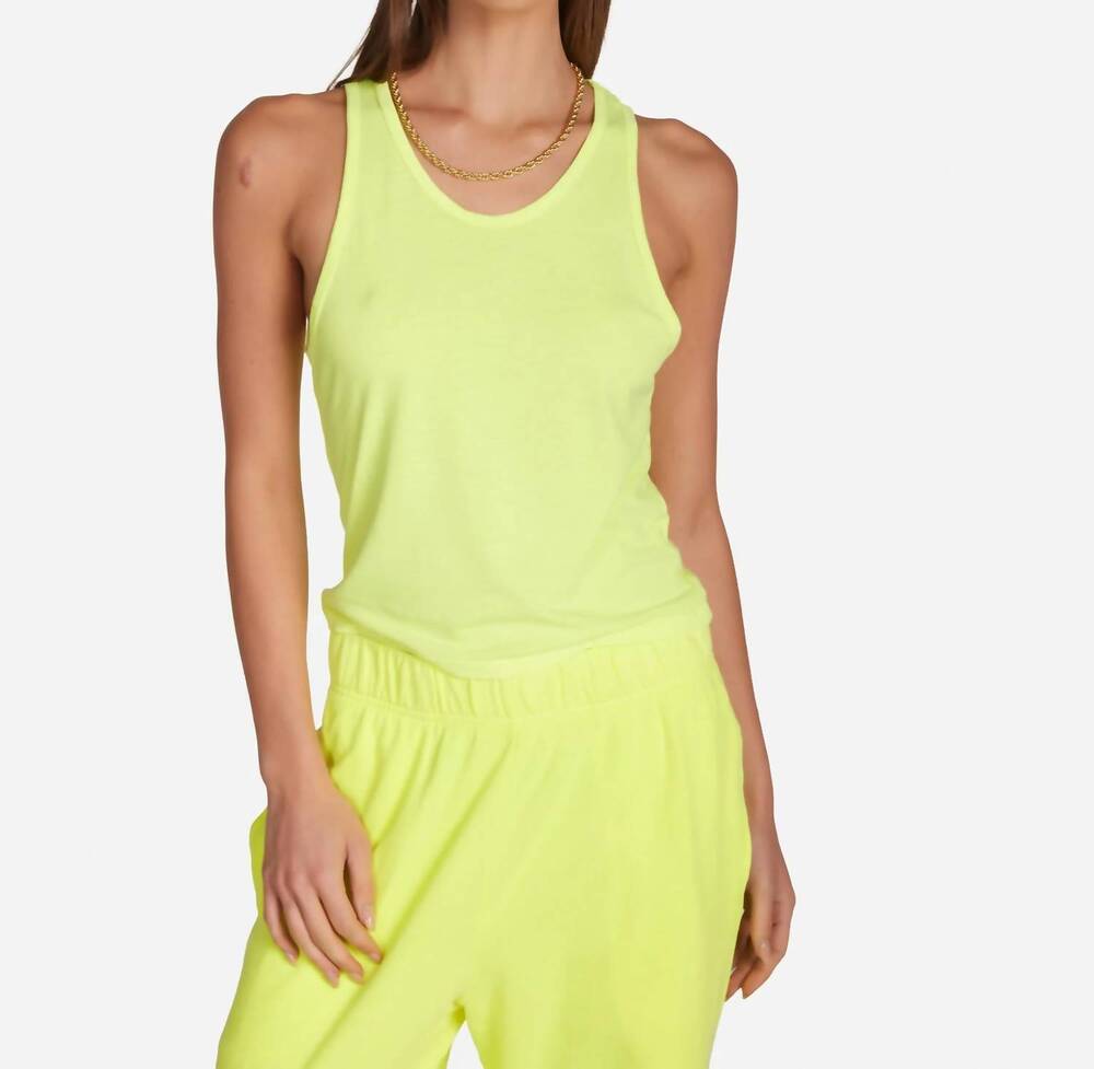NEW MICHAEL LAUREN wylder fitted tank top in vivid yellow